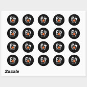 Sticker Rond 67 Basketball Six Seven 6 7 Meme 67  (Feuille)