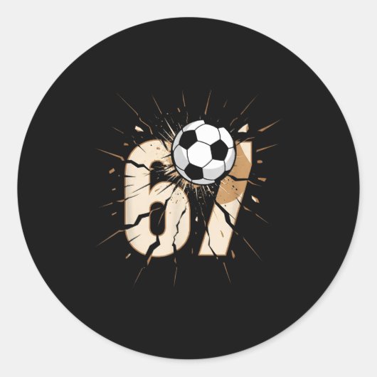 Sticker Rond 67 Brainrot Youth Soccer Drip - Funny Kids 67  (Devant)