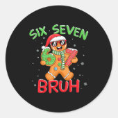 Sticker Rond 67 Christmas 6 7 Meme Gingerbread Man  (Devant)