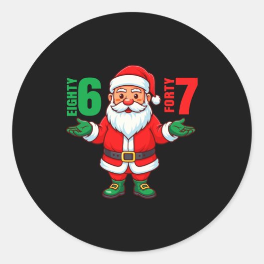 Sticker Rond 67 Christmas 6 7 Meme Six Seven Funny Santa Xmas 8 (Devant)