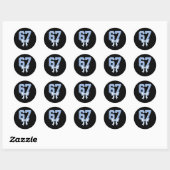 Sticker Rond 67 Conception pour enseignants 6 7 Mème Arc Filles (Feuille)