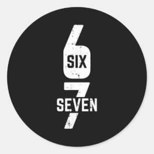 Sticker Rond 67 Costume Six Seven Mème Numéro 6 7 Sur Il Hommes