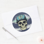 Sticker Rond 67 Crâne (Enveloppe)