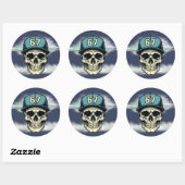 Sticker Rond 67 Crâne (Feuille)