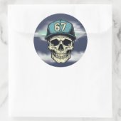 Sticker Rond 67 Crâne (Sac)