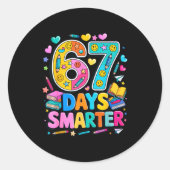 Sticker Rond 67 Days Of School Funny Meme Teacher Student  (Devant)