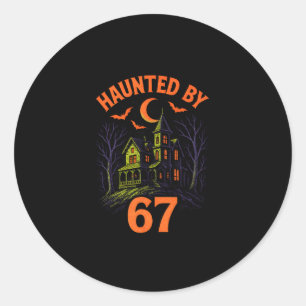 Sticker Rond 67 Déguisement Halloween Prof Brainrot 6-7 Mème Si
