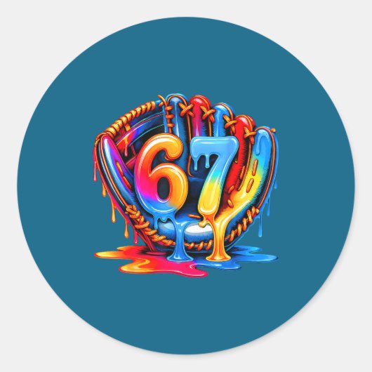 Sticker Rond 67 Drip Baseball Life Style 101 Apparel Youth Drip (Devant)