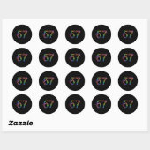 Sticker Rond 67 Funny Number Meme Dna Replication Molecular Bio (Feuille)