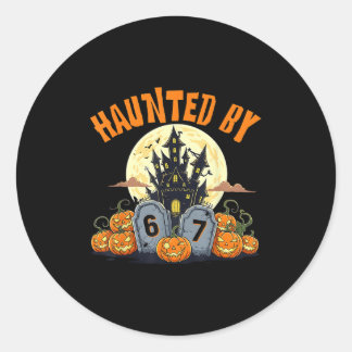 Sticker Rond 67 Funny Six Sept Gen Alpha Z Halloween 67 Haunte