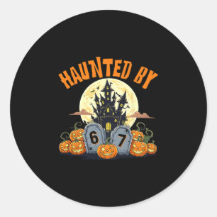 Sticker Rond 67 Funny Six Sept Gen Alpha Z Halloween 67 Haunte