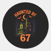 Sticker Rond 67 Halloween Costume Brainrot Enseignant 6-7 Mème (Devant)