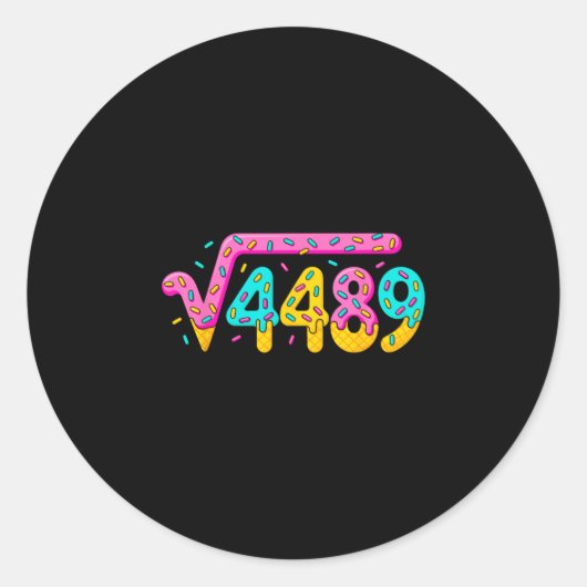 Sticker Rond 67 Ice Cream Drip Meme Square Root 4489 Slang Math (Devant)