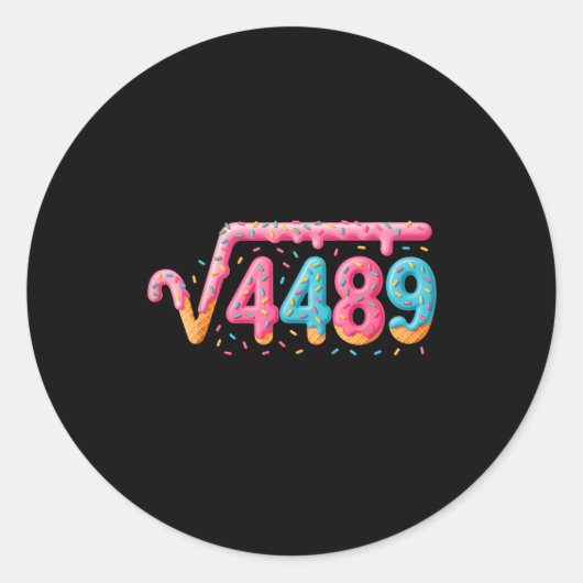 Sticker Rond 67 Ice Cream Drip Meme Square Root 4489 Slang Math (Devant)