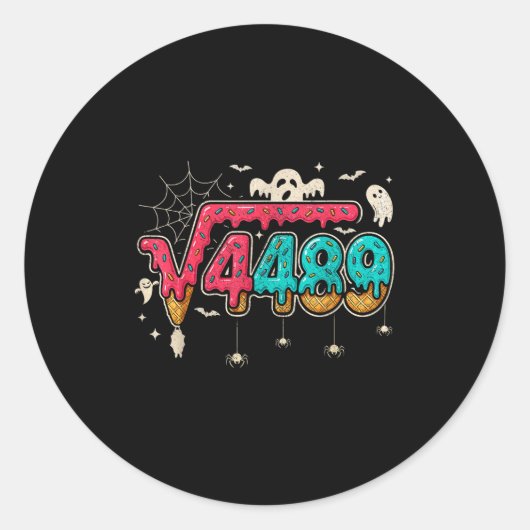 Sticker Rond 67 Ice Cream Drip Meme Square Root 4489 Slang Math (Devant)