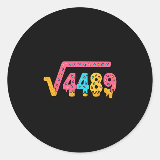 Sticker Rond 67 Ice Cream Meme Square Root 4489 Slang Math Teac (Devant)