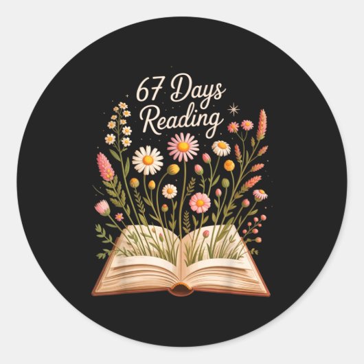 Sticker Rond 67 Jours D'école Livres De Lecture Enseignant 67e  (Devant)