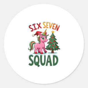 Sticker Rond 67 Licorne Noël Dabbing pour Filles Enfants 6 7 Me