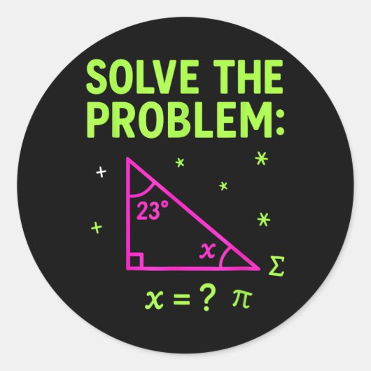 Sticker Rond 67 Math Meme Solve The Problem Funny Teachers Stud (Devant)