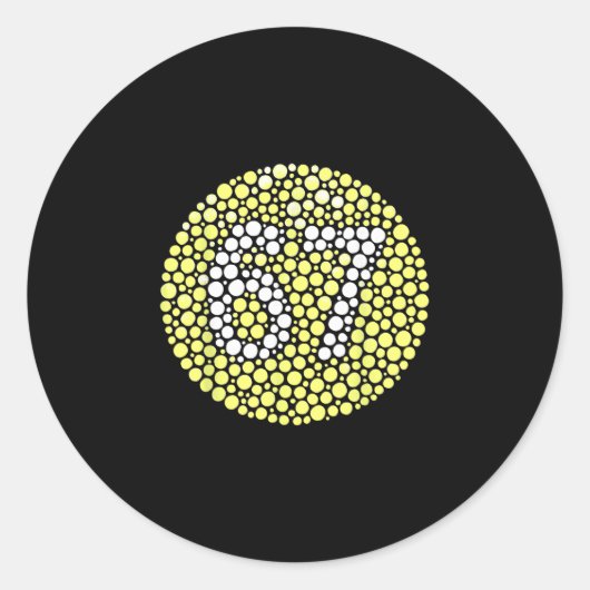 Sticker Rond 67 Mème Caché Tendance Gen Z Alpha Six Sept 6 7 (Devant)