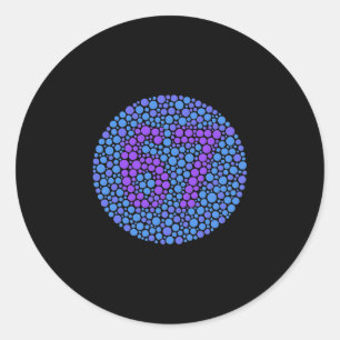 Sticker Rond 67 Mème caché tendance Gen Z Alpha Six Seven 6 7