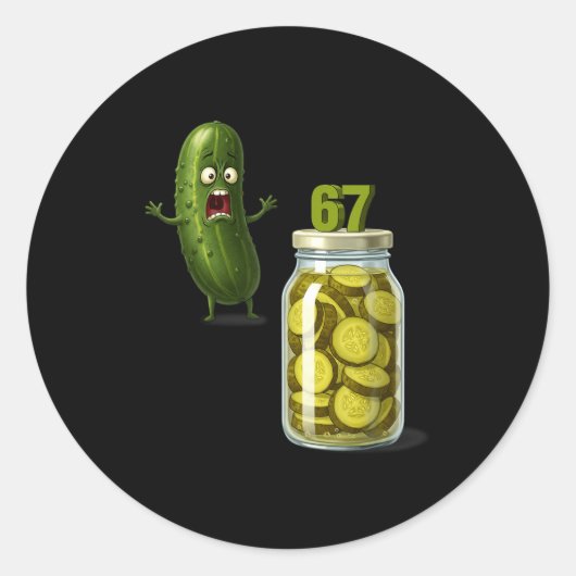Sticker Rond 67 Meme Ckle Surprise Un Pot De Tranches De Ckles (Devant)