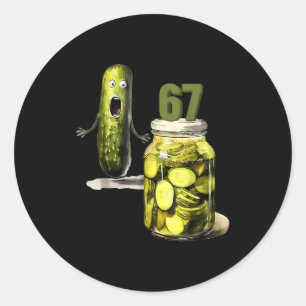 Sticker Rond 67 Meme Ckle Surprise Un Pot De Tranches De Ckles