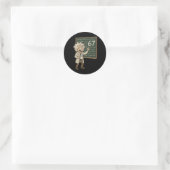 Sticker Rond 67 mème de maths drôle professeur génie tableau no (Sac)