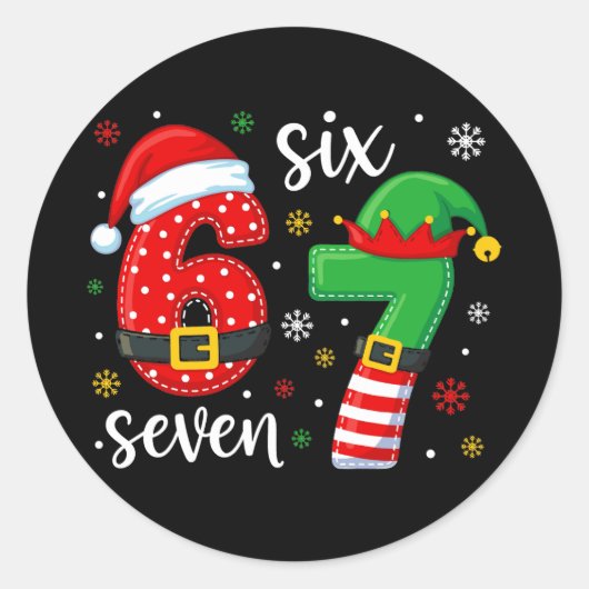 Sticker Rond 67 Meme de Noël (Devant)