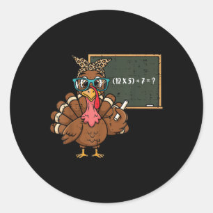 Sticker Rond 67 Meme de Thanksgiving drôle de dinde 6 7 enseign