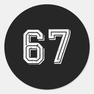 Sticker Rond 67 Meme Drôle 6 7 Hommes Femmes Enfants Jeunesse A