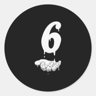 Sticker Rond 67 Meme Drôle Enfants Filles Humour Numéro 6 