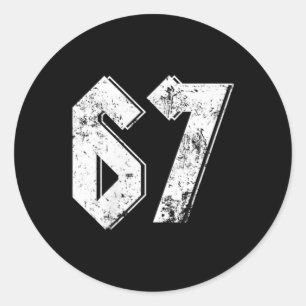 Sticker Rond 67 Meme Drôle Six Sept Meme 6 7