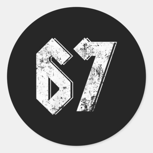 Sticker Rond 67 Meme Drôle Six Sept Meme 6 7 (Devant)