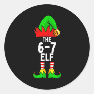 Sticker Rond 67 Meme Elfe Noël Correspondance Famille 6-7 Brain