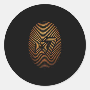 Sticker Rond 67 Meme Empreinte Digitale Cachée Gen Z Alpha 6 7