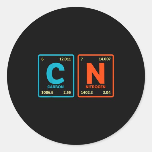 Sticker Rond 67 Meme Funny Teacher Science Periodic Table Retro (Devant)