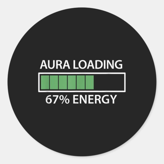 Sticker Rond 67 Meme Gen Alpha Aura Loading  (Devant)