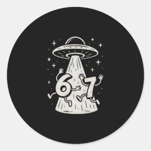 Sticker Rond 67 Mème Internet Ufo Six Sept Tendance Virale Gen 