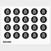 Sticker Rond 67 Meme Maison Halloween Effrayant - Six Seven Gen (Feuille)