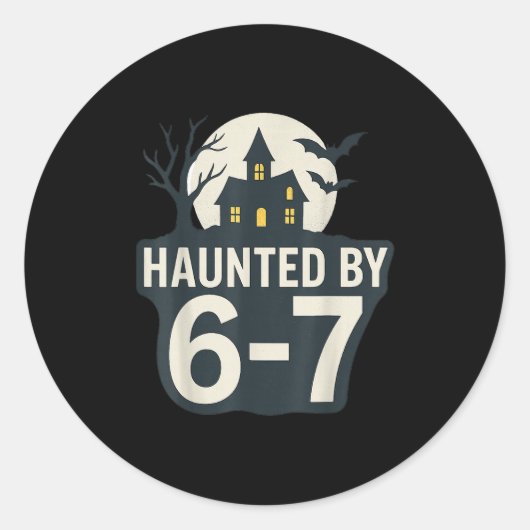 Sticker Rond 67 Meme Maison Halloween Effrayant - Six Seven Gen (Devant)
