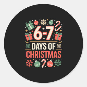 Sticker Rond 67 Meme Noël Vacances Drôle Six Sept Génération Al