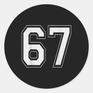 Sticker Rond 67 Meme Numéro Six Sept Argot Gen Alpha 6 7