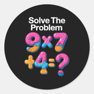 Sticker Rond 67 Meme Prof de maths Crème glacée qui coule 6 7 B