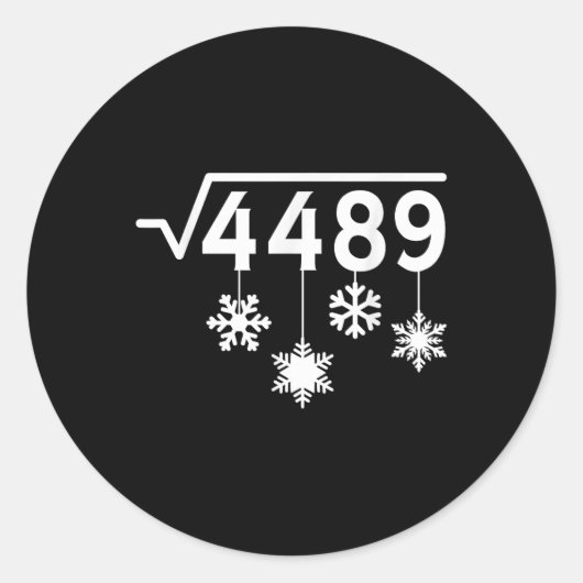 Sticker Rond 67 Meme Prof de Maths Noël Flocons Carré R (Devant)