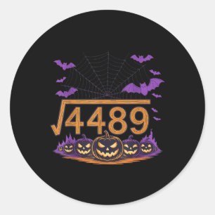 Sticker Rond 67 Meme Racine Carrée 4489 Argot Math Halloween Co
