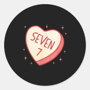 Sticker Rond 67 Meme Saint-Valentin Cœur de Bonbon Six Sept Mat
