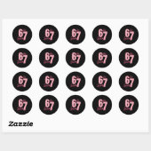 Sticker Rond 67 Meme Six Seven  (Feuille)