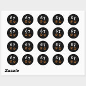Sticker Rond 67 Meme Six Seven Funny Dog Paw  (Feuille)
