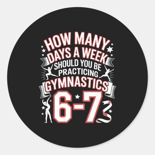 Sticker Rond 67 Meme Six Seven Funny How Many Days Gymnastics  (Devant)